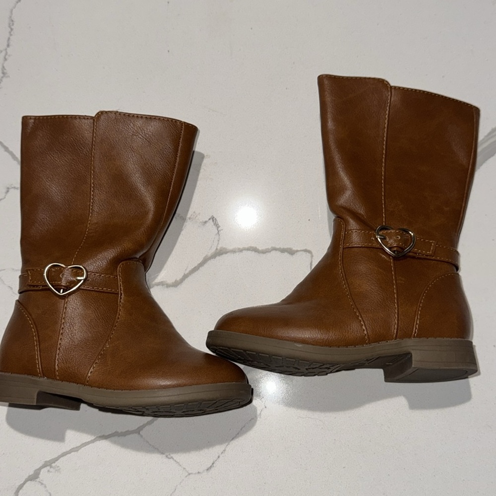 Children’s Place Girls Brown Boots 7 Zip Up NWOT - Picture 2 of 5